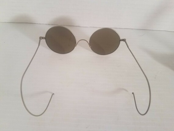 VINTAGE ROUND STEAM Punk Sunglasses Antique Collectible Eye Wear View 5