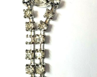 VINTAGE RHINESTONE BRACELET Clear Stones Antique Wedding Collectible Jewelry