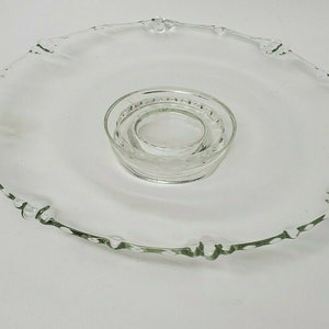 VINTAGE CAKE STAND Large Clear Glass Cake Pedestal Pastry - Etsy