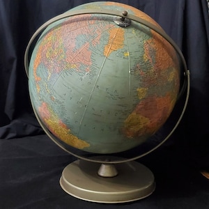 VINTAGE DENOYER-GEPPERT World Globe Mid Century Modern 16&quot; Globe Collectible Memorabilia