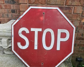 Stop Sign Retired Vintage Embossed Steel Street Sign - Etsy