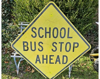 USAストリート看板　SCHOOL BUS STOP Vintage SCHOOL BUS STOP Sign Yellow 36