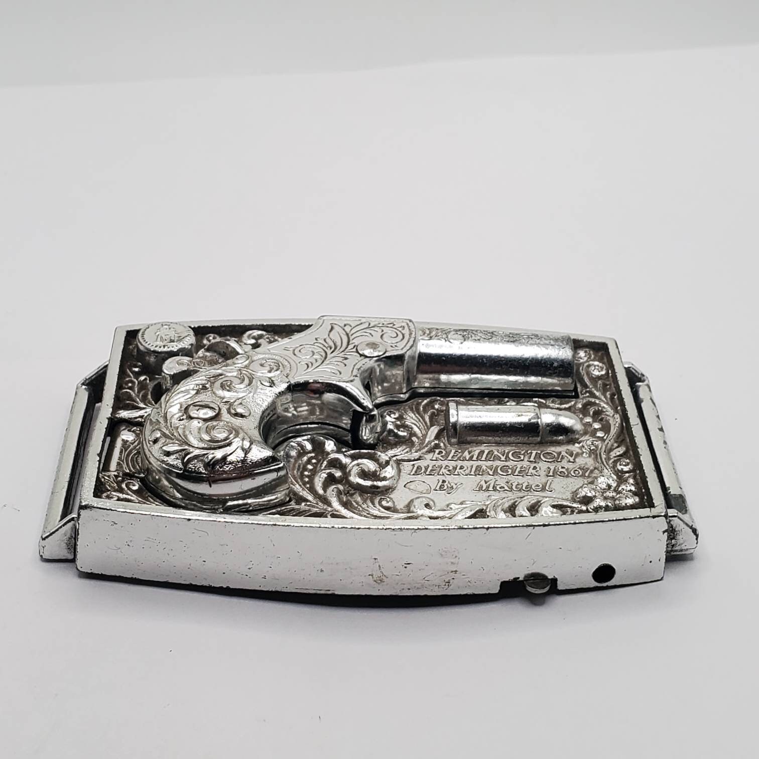 VINTAGE MATTEL REMINGTON Derringer 1867 Belt Buckle Cap Gun Etsy