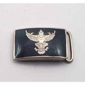 Vintage Sterling Silver Siam Thailand Niello Black Belt Buckle Mekhala Ramasoon Silver Siam Belt - Etsy main image 3