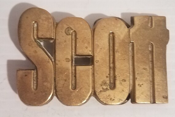 VINTAGE SCOTT BELT Buckle Solid Brass - image 2