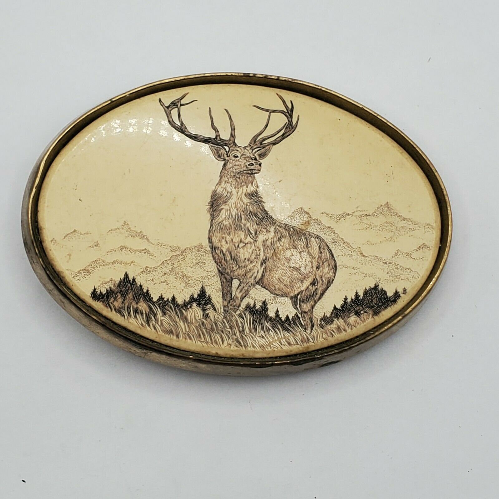 VINTAGE DEER STAG Brass Belt Buckle Signed by Barlow Collectible Vintage Accessories Men s Belt Buckle Hunting Buckle Estate Jewelry Etsy