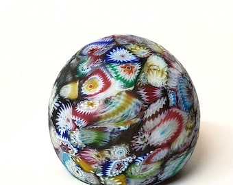 VINTAGE ART GLASS Millefiori Paperweight Antique Collectible