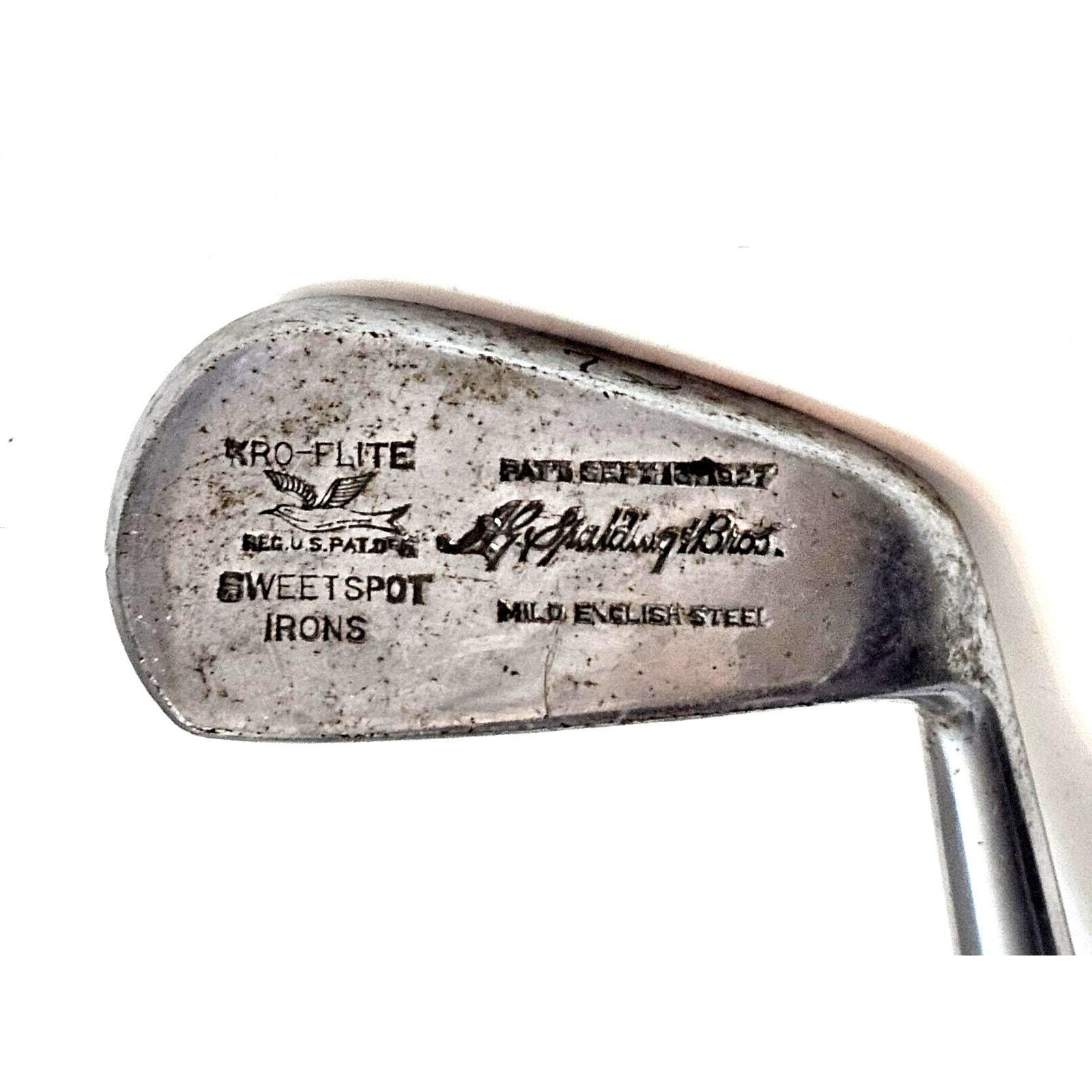 ANTIQUE GOLF CLUB Putter A. G. Spalding Bros 1927 Sweet Spot Irons