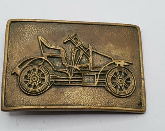 VINTAGE ANTIQUE CAR Belt Buckle Solid Brass Collectible Vintage Accessories Model T Car Buckle