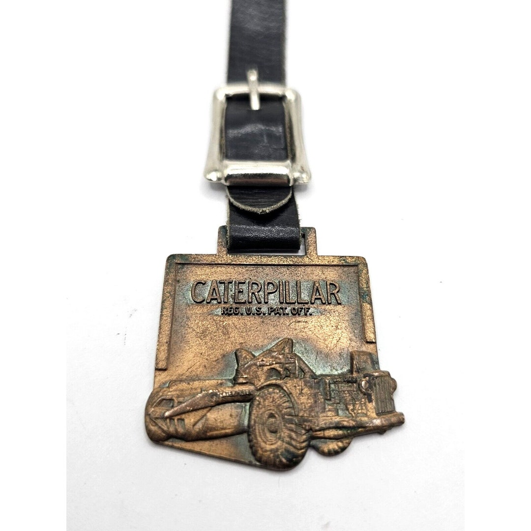 ANTIQUE CATERPILLAR POCKET Watch Fob C.A.T. Keychain Earthmoving