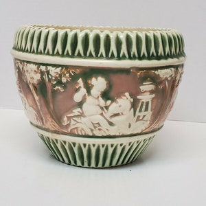 VINTAGE ROSEVILLE POTTERY Donatello Cherub Jardiniere Planter Bowl Antique Collectible Pottery