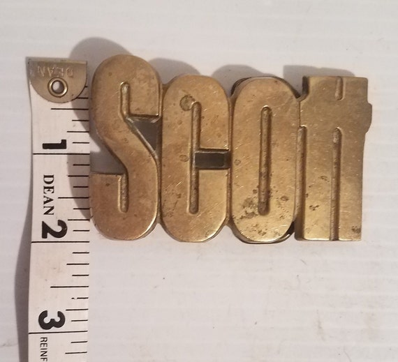 VINTAGE SCOTT BELT Buckle Solid Brass - image 6