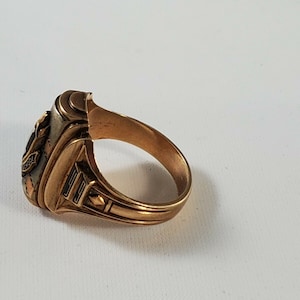 VINTAGE 10K GOLD HIGH School Class Ring 1949 Signed Antique Collectible ...