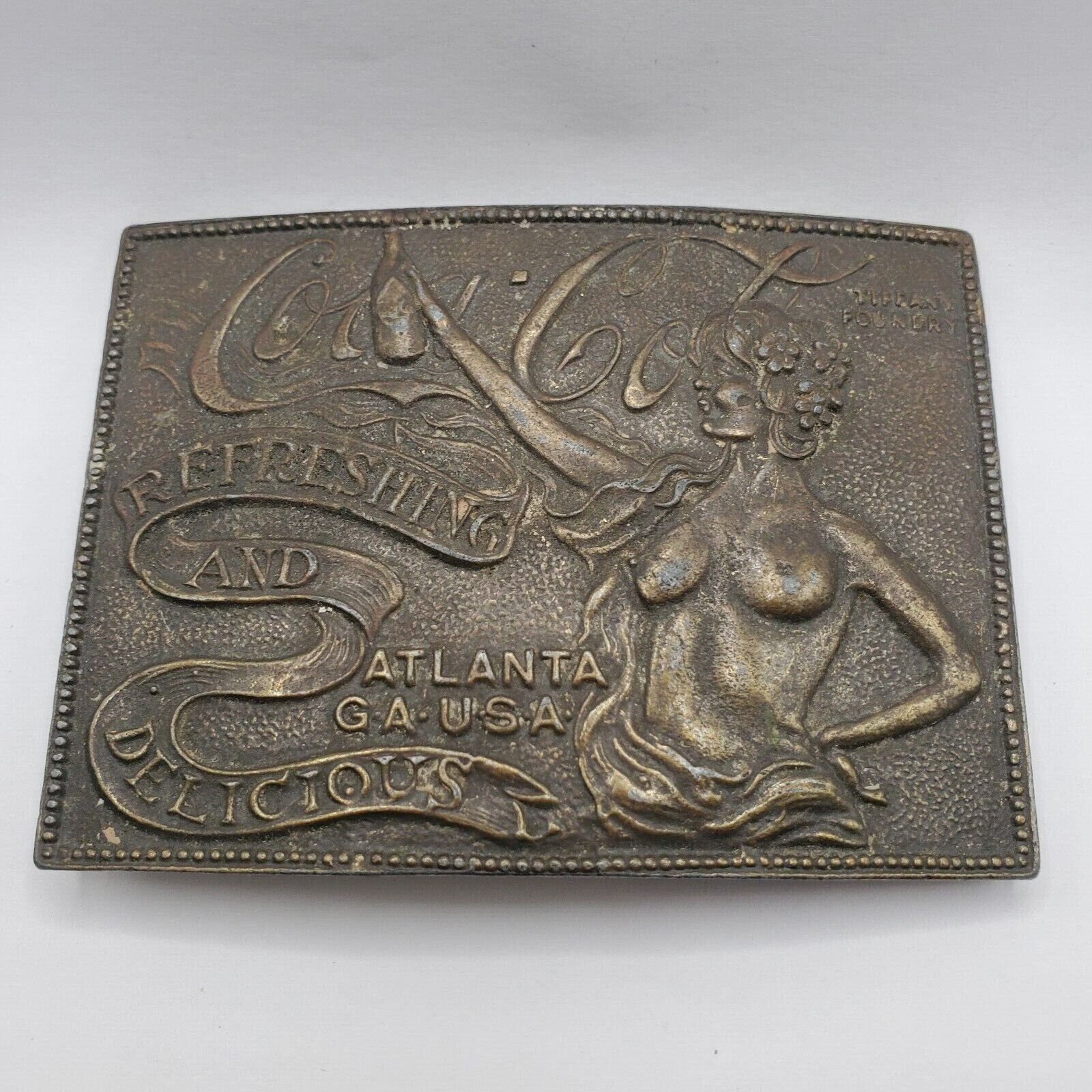 VINTAGE COCA-COLA Nude Woman Belt Buckle Tiffany Foundry 