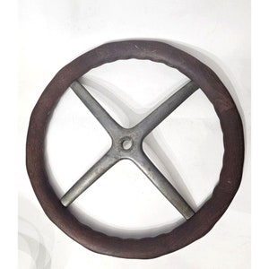 ANTIQUE WOODEN STEERING Wheel 17&quot; Automobile Collectible Car Memorabilia