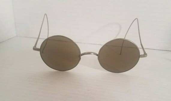 VINTAGE ROUND STEAM Punk Sunglasses Antique Collectible Eye Wear