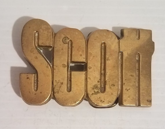 VINTAGE SCOTT BELT Buckle Solid Brass - image 1