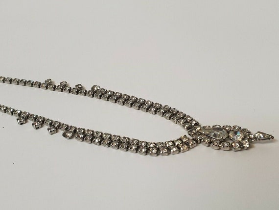 VINTAGE RHINESTONE NECKLACE Tear Drop Signed Kram… - image 2