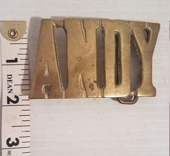 VINTAGE ANDY BELT Buckle Solid Brass - image 6