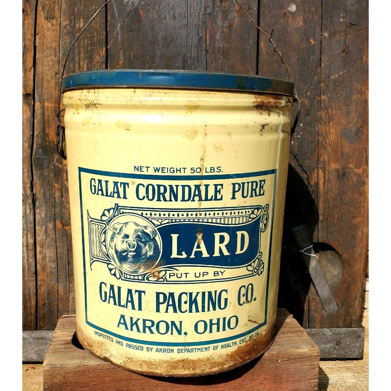 ANTIQUE PIG TIN Gal Packing Co Akron Ohio Lard Tin Pig Etsy