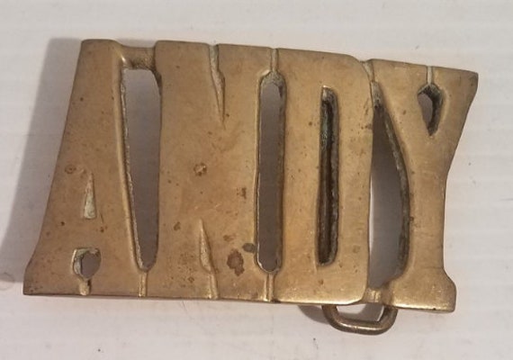 VINTAGE ANDY BELT Buckle Solid Brass - image 7