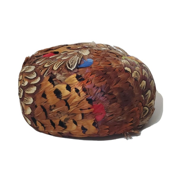 VINTAGE PEACOCK FEATHER Hat Unionmade Stunning Pheasant  display picture 3