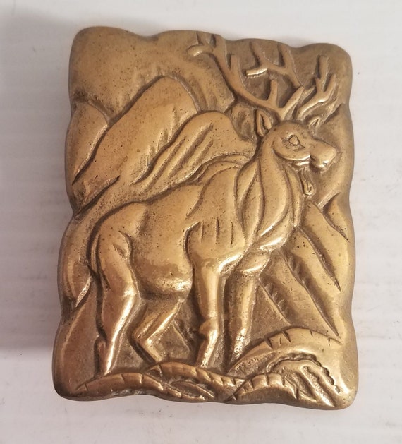 Vintage Stag/Deer Belt Buckle Solid Brass