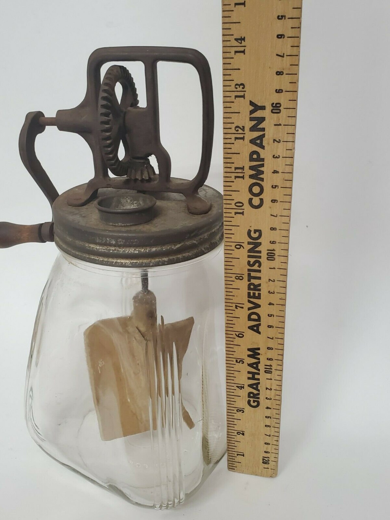VINTAGE SCC GLASS Butter Churn Jar 4 Quart Wooden Paddles & Etsy