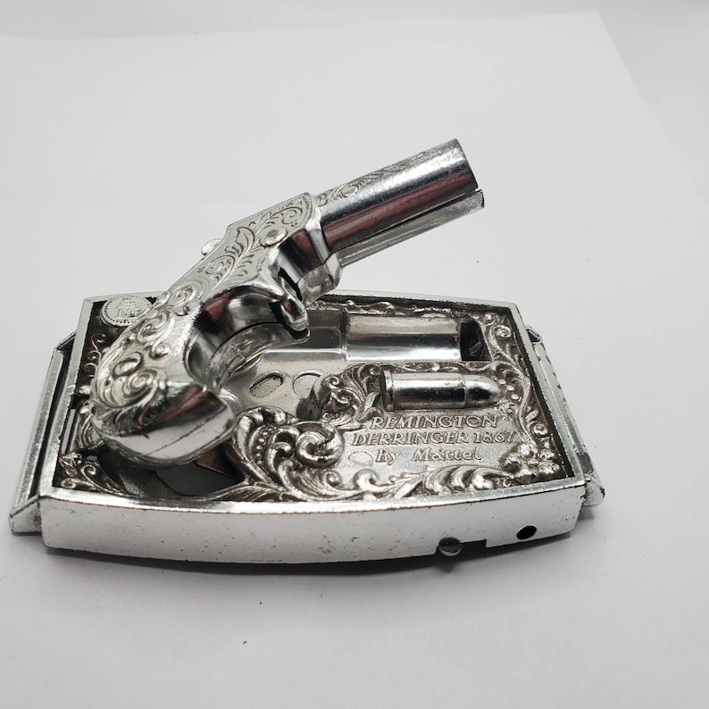 VINTAGE MATTEL REMINGTON Derringer 1867 Belt Buckle Cap Gun Etsy