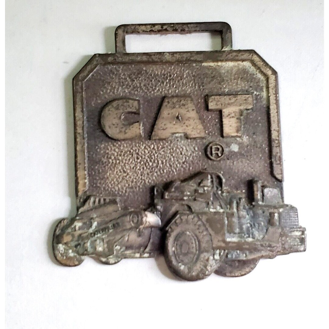 ANTIQUE CAT CATERPILLAR Pocket Watch Fob Pattern Tractor & Equipment