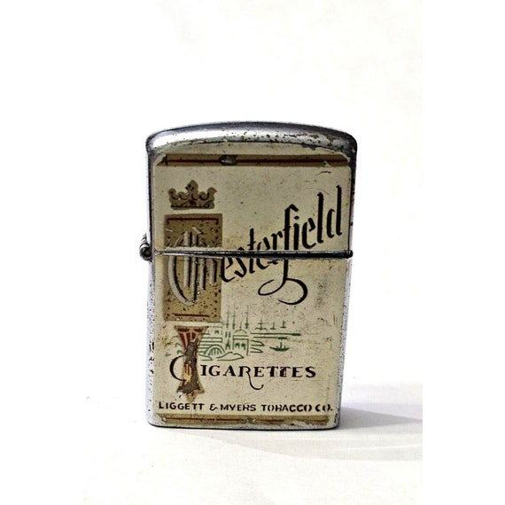 what are chesterfield bright cigarettes VINTAGE LIGHTER CHESTERFIELD Ciigarettes Continental Advertising Tobacco  Memorabilia