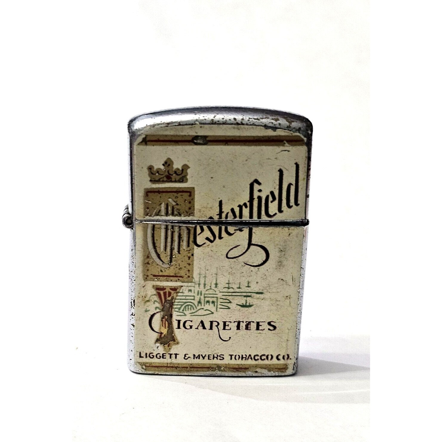chesterfield cigarette lighter VINTAGE LIGHTER CHESTERFIELD Ciigarettes Continental Advertising Tobacco  Memorabilia