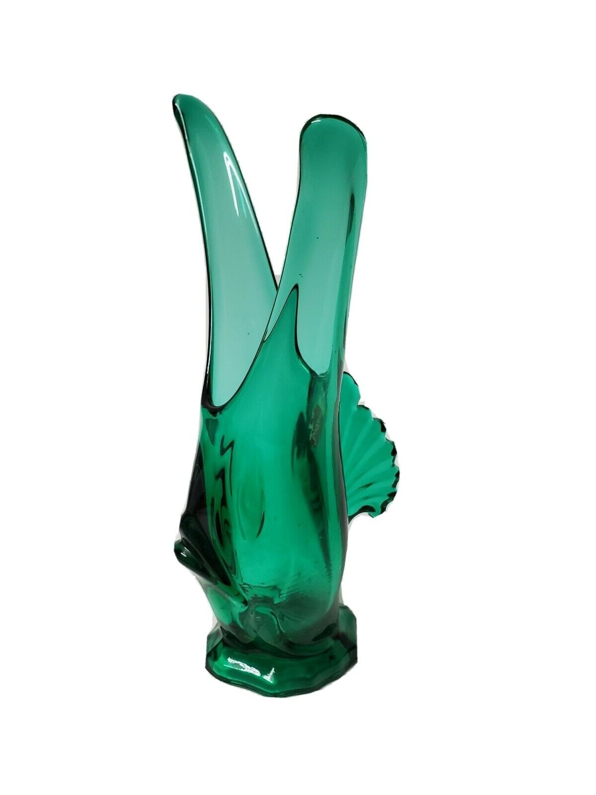 VINTAGE FOSTORIA FISH Emerald Green Flying Fish Art Glass Vase Etsy