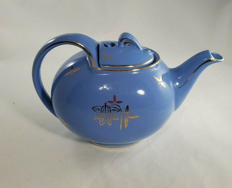 VINTAGE TEAPOT HALL Blue Tea Pot Pattern Pattern 0749 Blue Etsy
