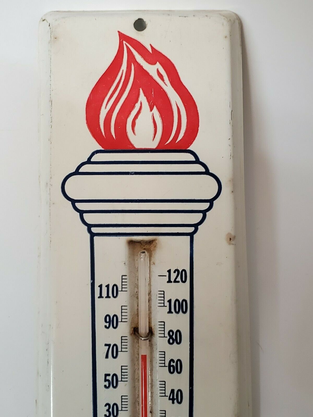 VINTAGE THERMOMETER STANDARD Oils Flame Torch Sta-clean Advertising  Collectible Thermometer 