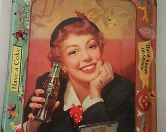 VINTAGE COCA COLA Tray Collectible Metal Serving Coke Tray Cola