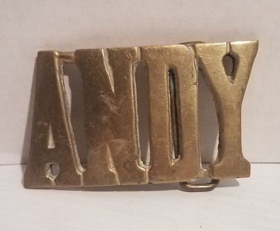 VINTAGE ANDY BELT Buckle Solid Brass - image 8