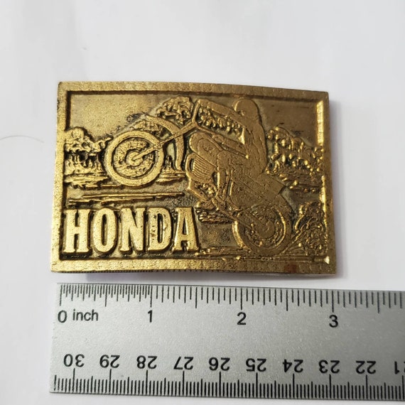 VINTAGE HONDA BELT Buckle Solid Brass Honda Motorc