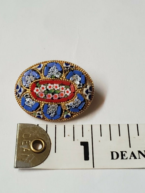 VINTAGE MOSAIC BROOCH Pin Antique Collectible Wed… - image 3