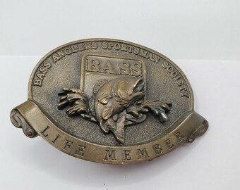 BASS 1988 Bass Anglers Sportsman Society belt buckle - sporting