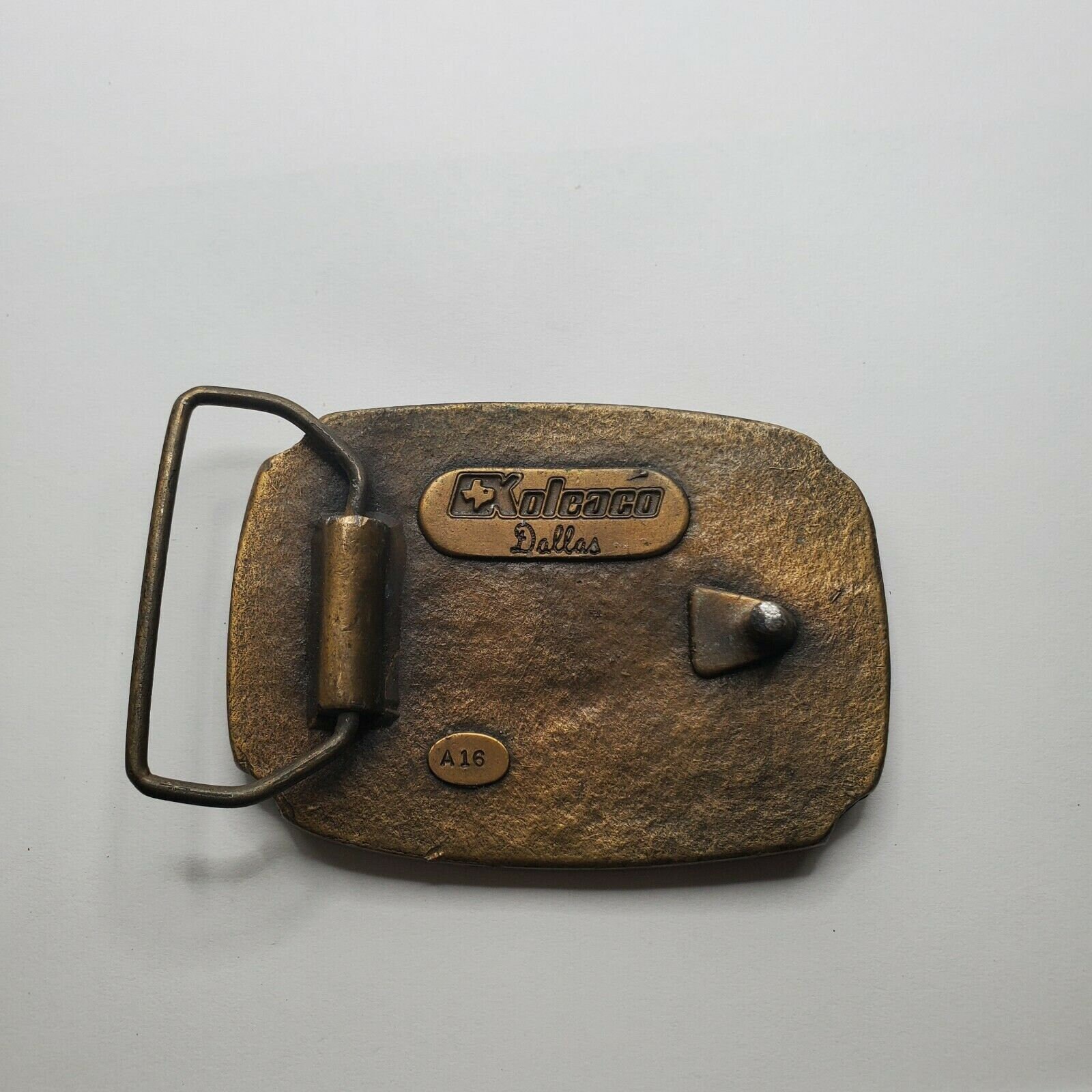 Boucle De Ceinture Vintage En Bois - 2 Têtes De Cerf (Buck) - Années 80 Par ULTRA ENT - Occasion