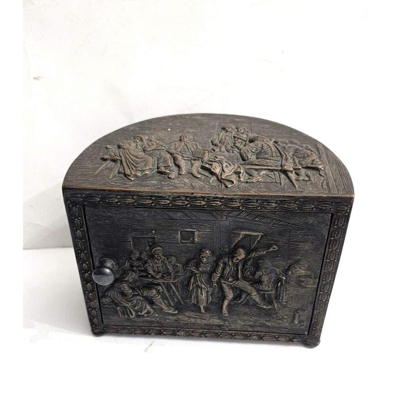 RARE CROSS of LONDON Repousse Mechanical Cigarette Box Revolving