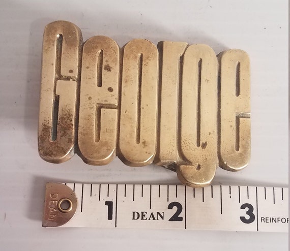 Vintage George Belt Buckle Solid Brass - image 6