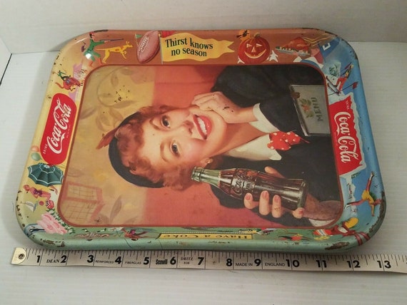 VINTAGE COCA COLA Tray Collectible Metal Serving Coke Tray Cola