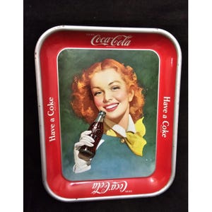 VINTAGE COCA COLA Serving Tral Red Head Girl Have a Coke Collectible Memorabilia