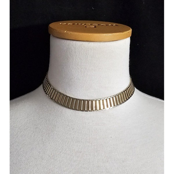 ANTIQUE CHOKER NECKLACE Gold & Silver Colored Tone Collectible Memorabilia Estate Jewelry