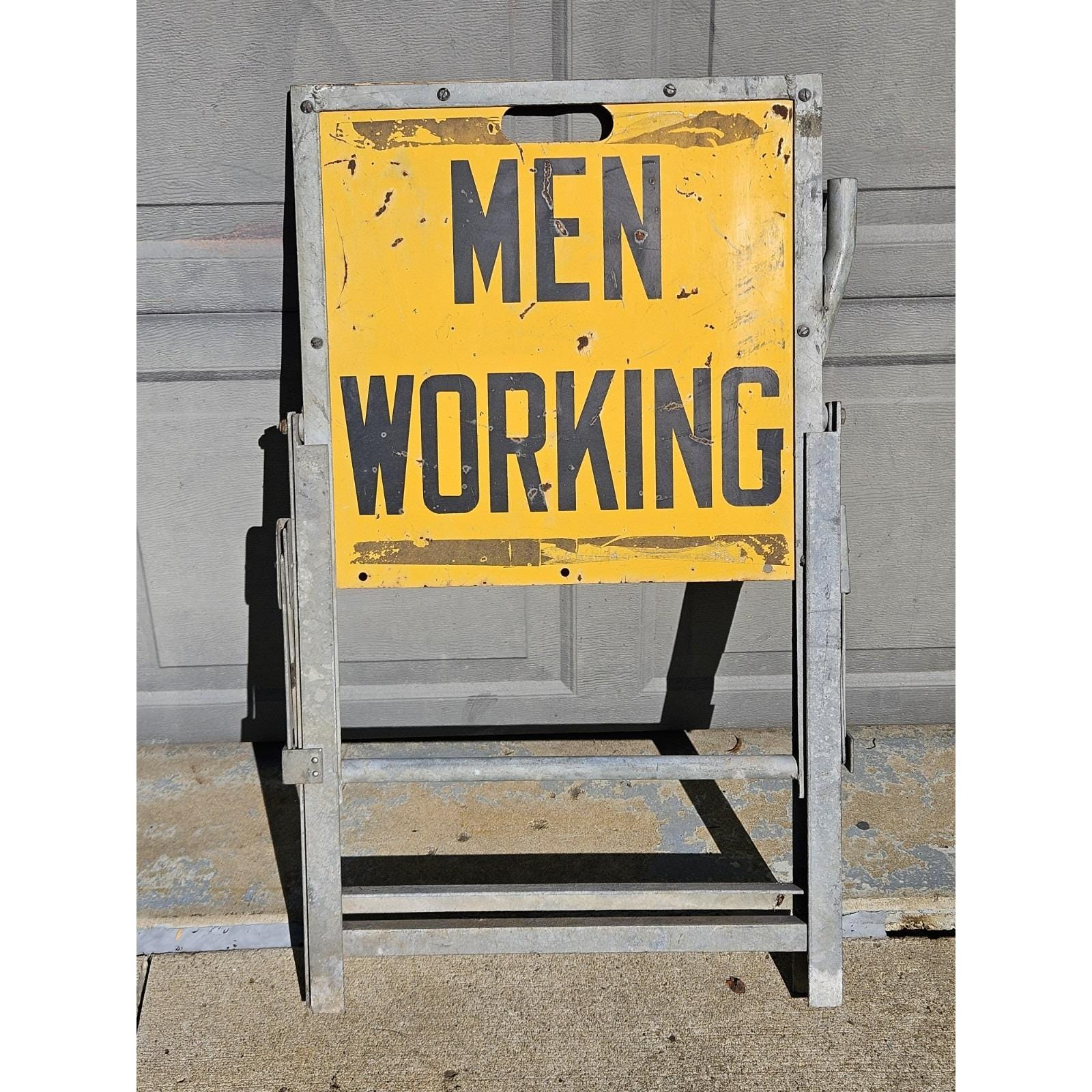 ビンテージ 希少 MEN WORKING ロードサイン 看板 メタルサイン