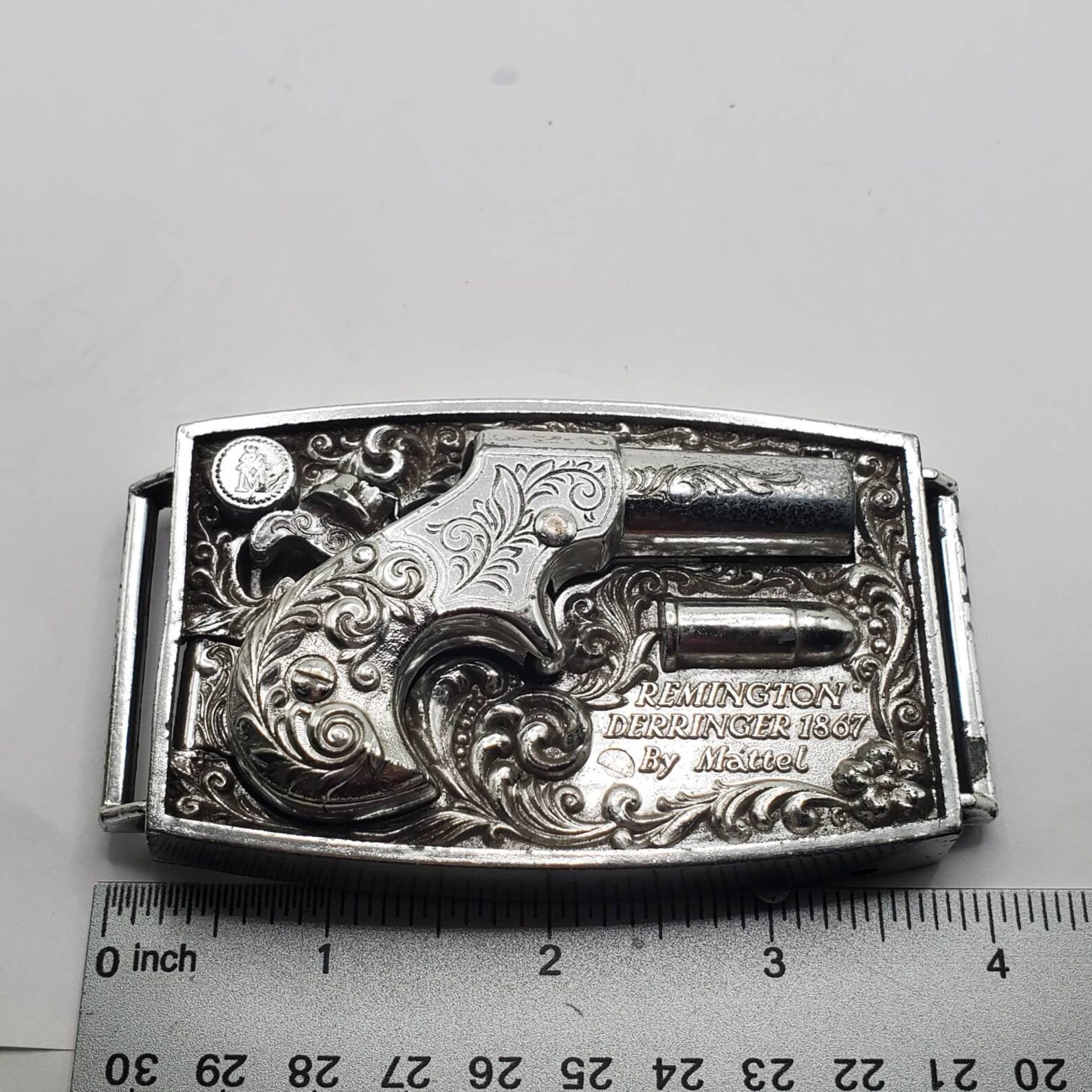 VINTAGE MATTEL REMINGTON Derringer 1867 Belt Buckle Cap Gun Etsy