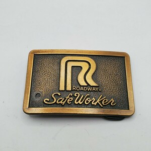 VINTAGE ROADWAY BELT Buckle Truckers Safe Worker Collectible Vintage Accessories Estate Jewelry image 8