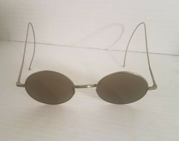 VINTAGE ROUND STEAM Punk Sunglasses Antique Collectible Eye Wear View 4